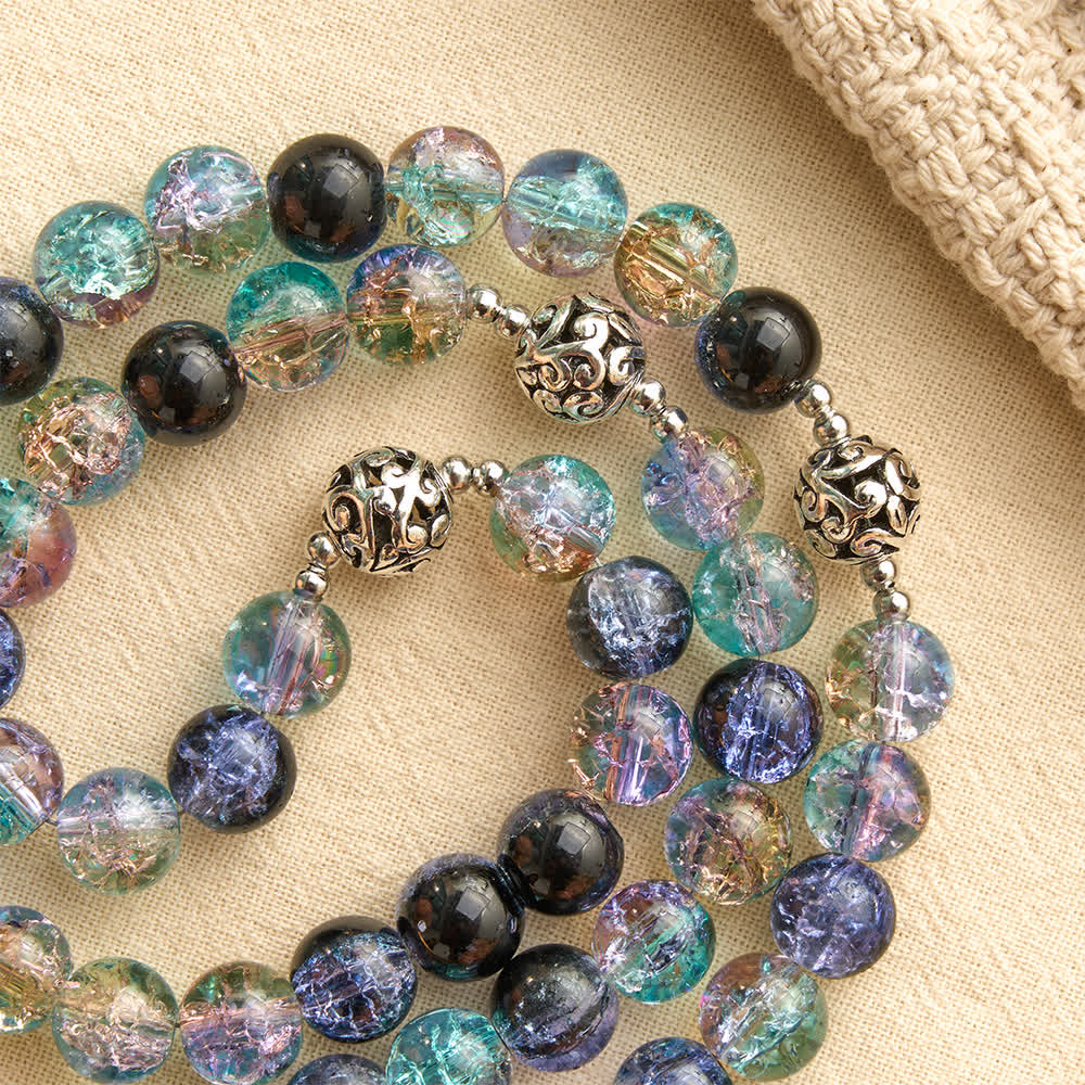 FREE Today: Galaxy Tone Crackle Glass Rosary With Inscribed Crucifix: Emblem of Timeless Sacred Grace - image 4