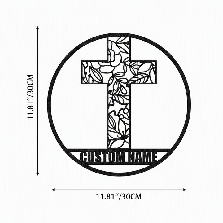 Christianartworkshop Laser Cut Floral Cross Personalized Metal Wall Decor: Token of Peace and New Life - 11.81''*11.81''*0.04"/30cm*30cm*0.1cm - image 6