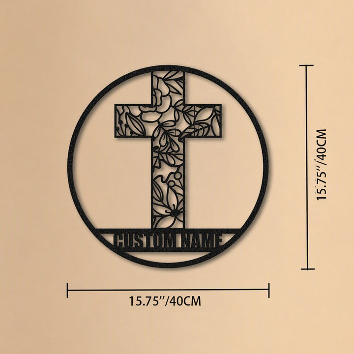 Christianartworkshop Laser Cut Floral Cross Personalized Metal Wall Decor: Token of Peace and New Life - image 9