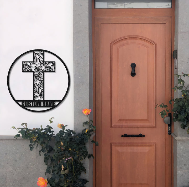Christianartworkshop Laser Cut Floral Cross Personalized Metal Wall Decor: Token of Peace and New Life - image 5