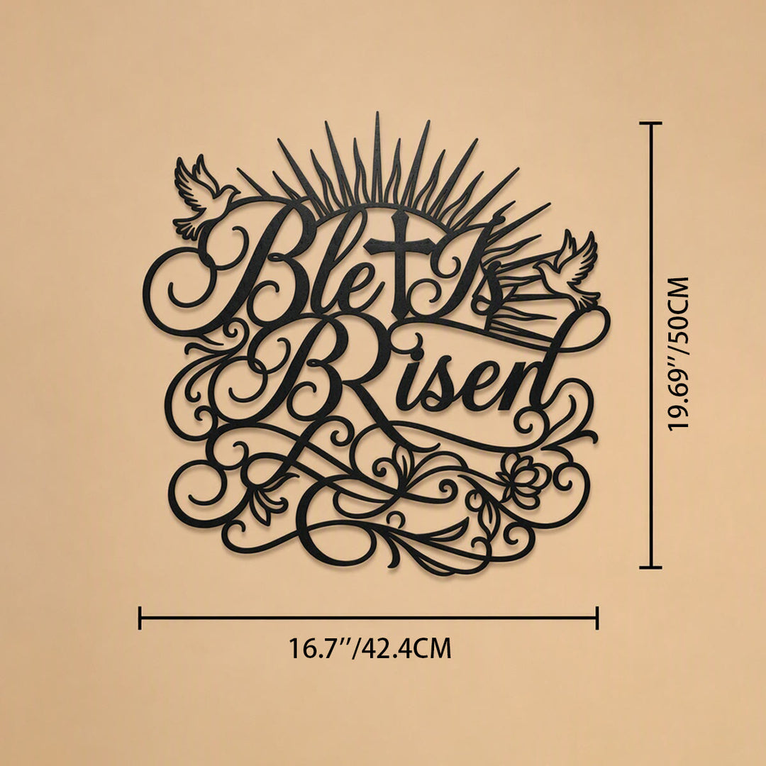Christianartworkshop He Is Risen Script Metal Wall Sign: Emblem of Timeless Resurrection Hope - image 10