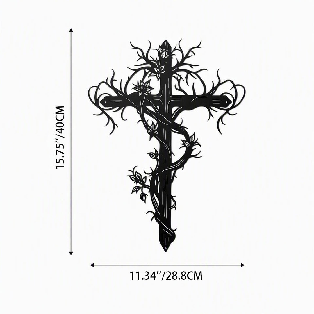 Christianartworkshop Vine Wrapped Tree Cross Metal Wall Sign: Emblem of Life and Redemption - 19.69''*14.17''*0.06''/50cm*36cm*0.15cm - image 11
