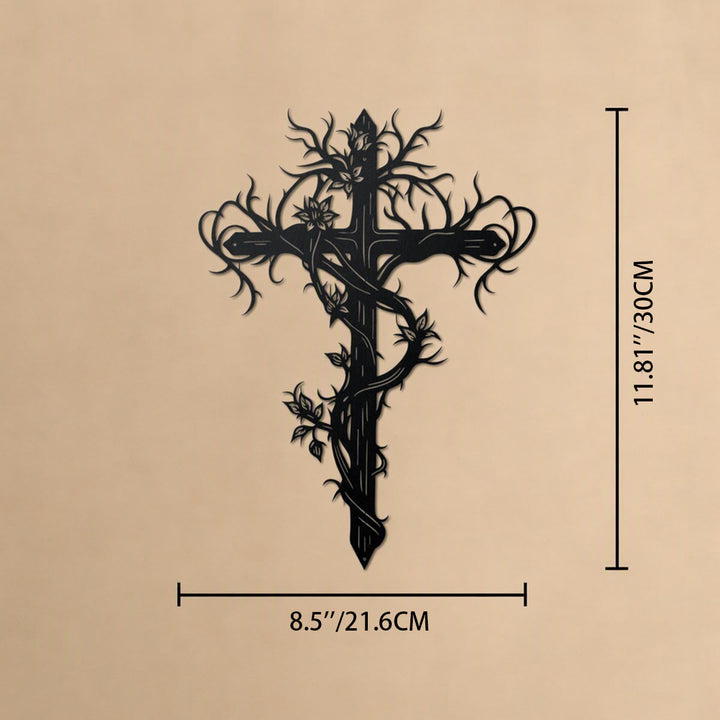 Christianartworkshop Vine Wrapped Tree Cross Metal Wall Sign: Emblem of Life and Redemption - image 12
