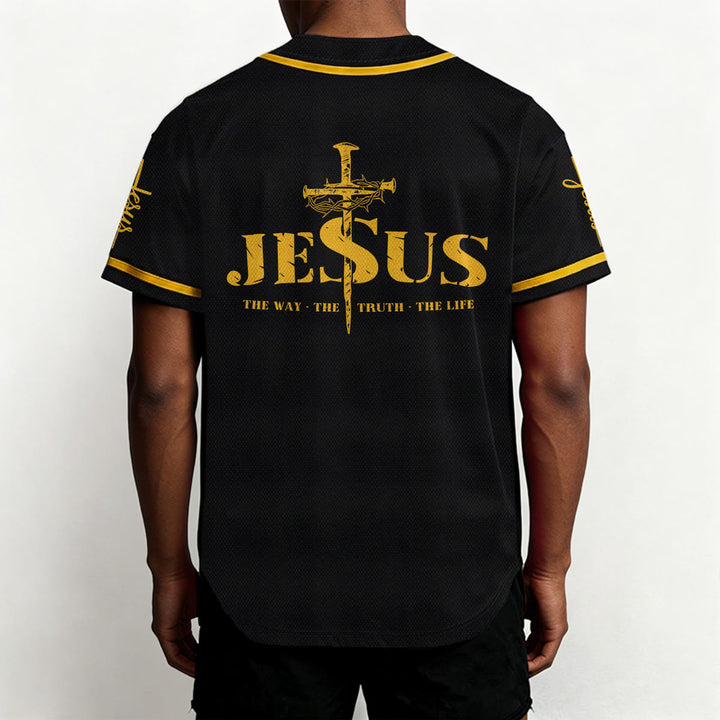 Christianartworkshop Jesus Cross Nail and Crown of Thorns Baseball Jersey - image 36