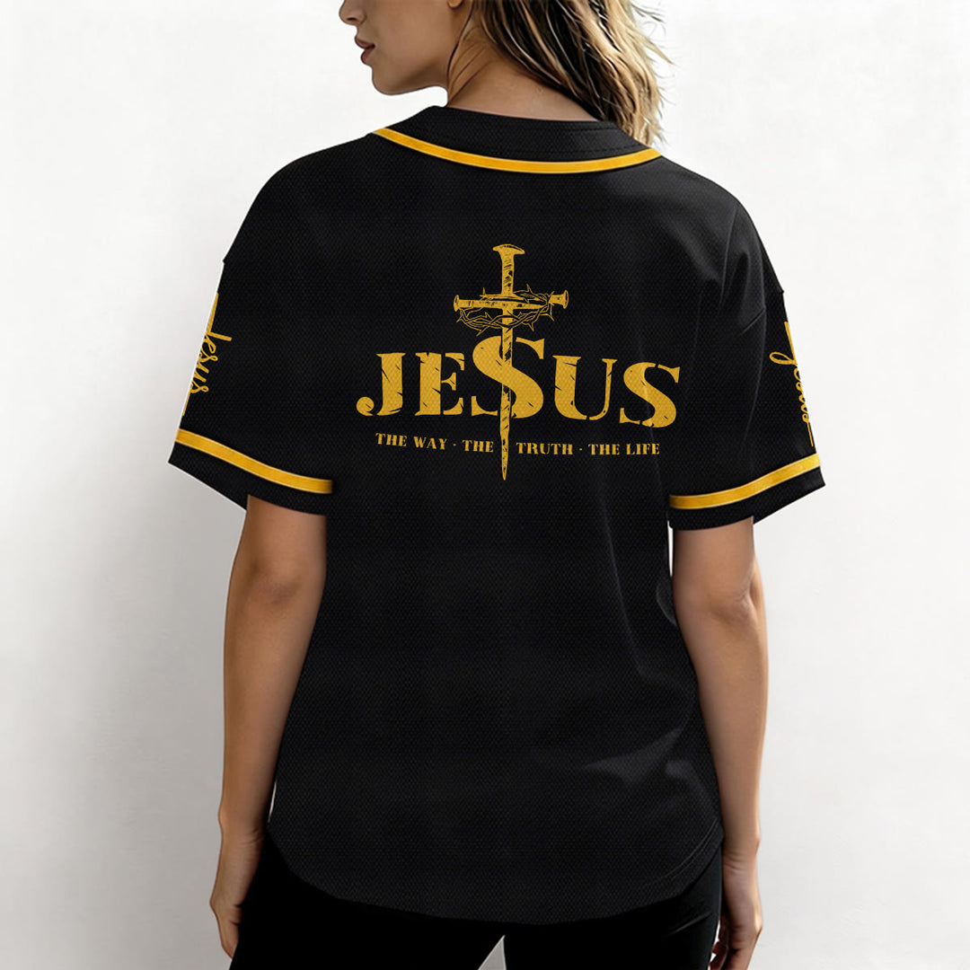 Christianartworkshop Jesus Cross Nail and Crown of Thorns Baseball Jersey - image 38