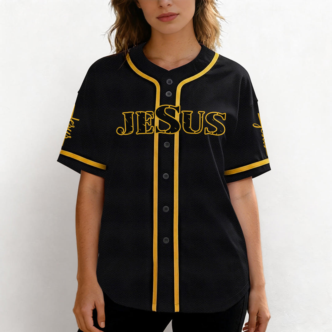 Christianartworkshop Jesus Cross Nail and Crown of Thorns Baseball Jersey - image 6