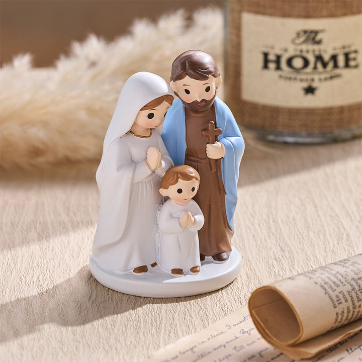 Christianartworkshop Cartoon Holy Family Resin Tabletop Figurine: Emblem of Gentle Family Blessing - image 3