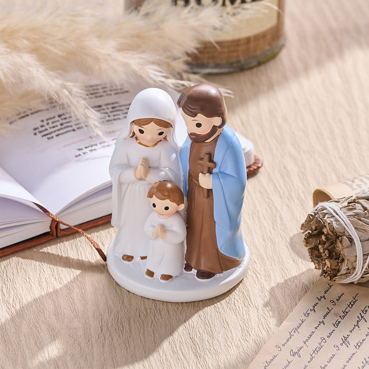 Christianartworkshop Cartoon Holy Family Resin Tabletop Figurine: Emblem of Gentle Family Blessing - image 5