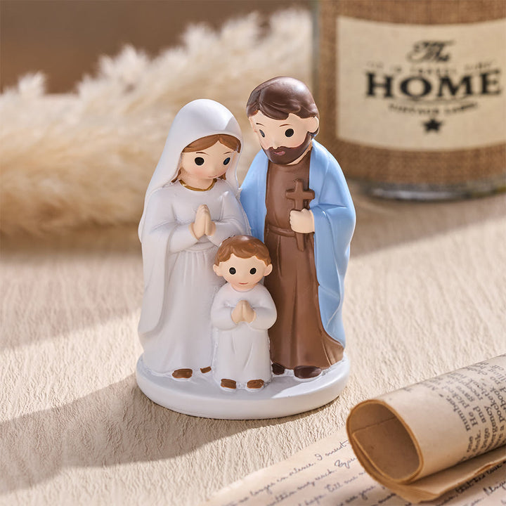 Christianartworkshop Cartoon Holy Family Resin Tabletop Figurine: Emblem of Gentle Family Blessing - image 4
