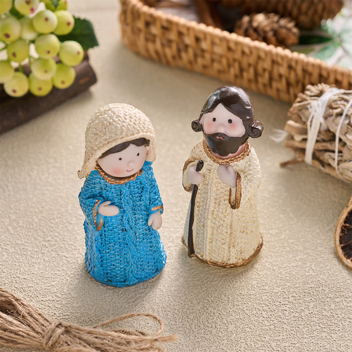 Christianartworkshop Mini Nativity Pair Character Ornaments: Symbol of Quiet Heavenly Harmony - image 2