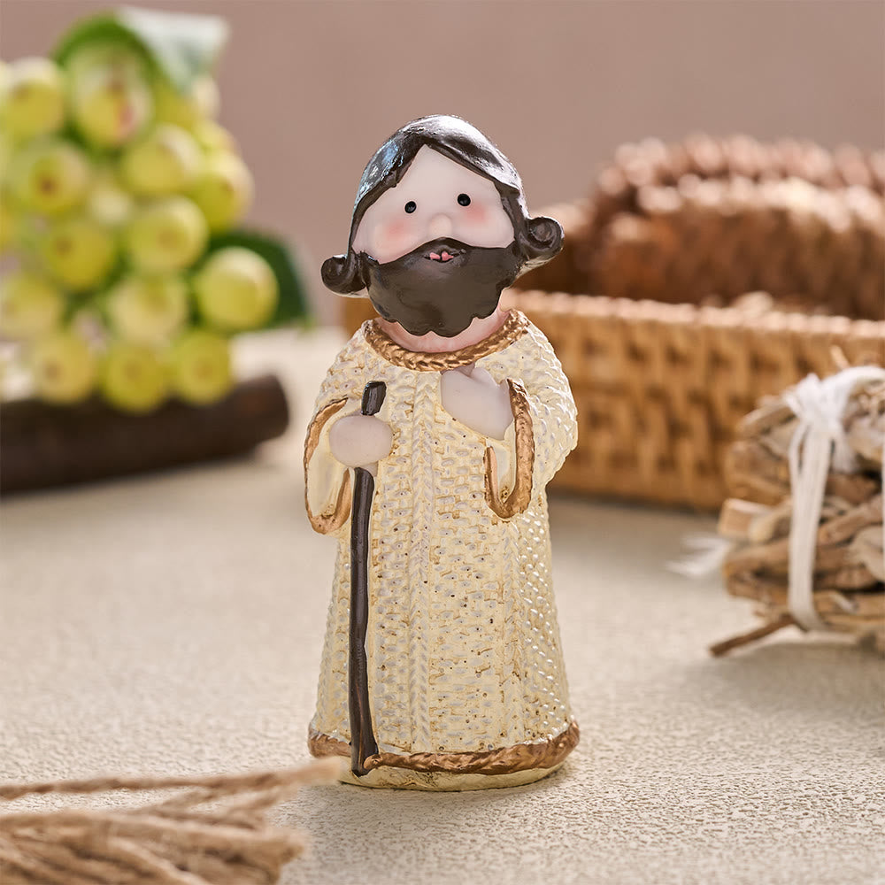 Christianartworkshop Mini Nativity Pair Character Ornaments: Symbol of Quiet Heavenly Harmony - image 5