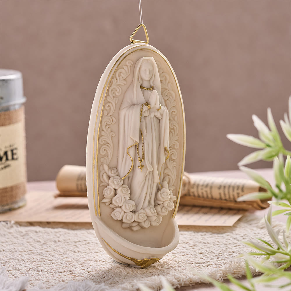 Christianartworkshop Rose Framed Praying Virgin Mary Wall Font: Token of Quiet Inner Peace - image 2