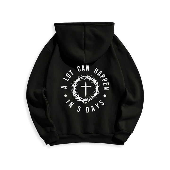 Christianartworkshop A Lot Can Happen In 3 Days Graphic Fleece Lined Polyester Hoodie - image 4