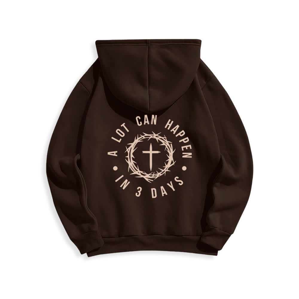 Christianartworkshop A Lot Can Happen In 3 Days Graphic Fleece Lined Polyester Hoodie - image 13