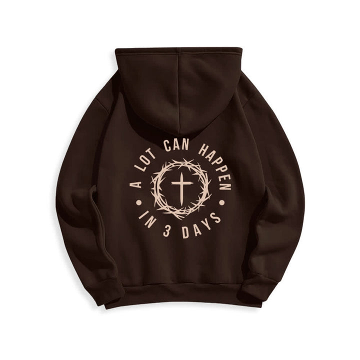 Christianartworkshop A Lot Can Happen In 3 Days Graphic Fleece Lined Polyester Hoodie - image 13