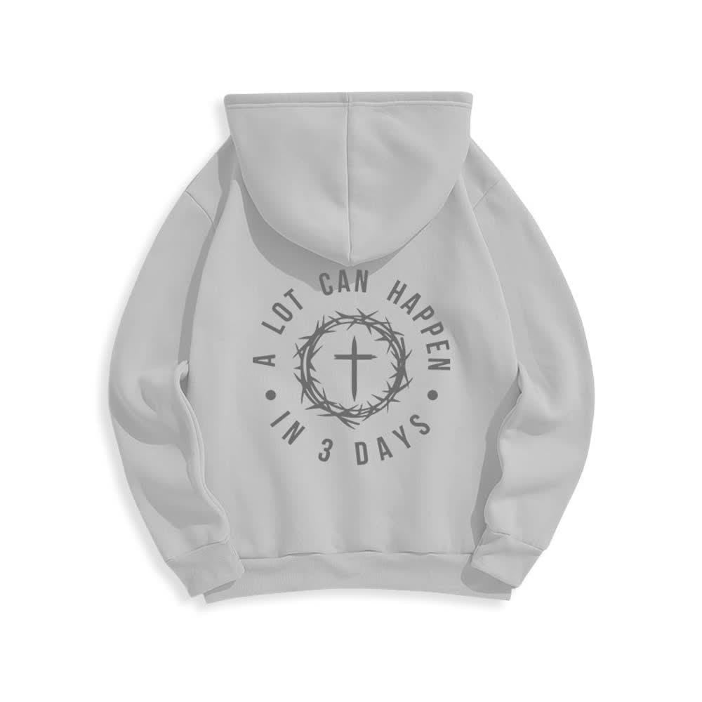 Christianartworkshop A Lot Can Happen In 3 Days Graphic Fleece Lined Polyester Hoodie - image 10