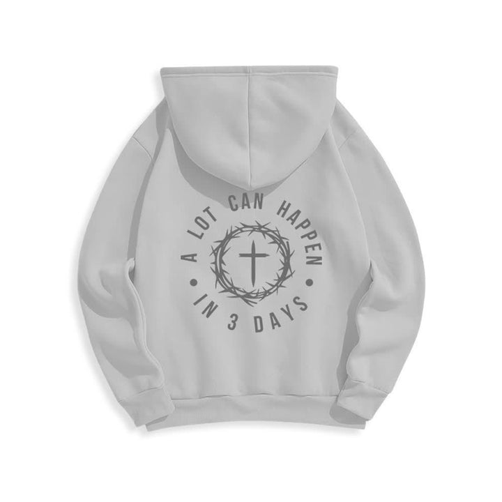 Christianartworkshop A Lot Can Happen In 3 Days Graphic Fleece Lined Polyester Hoodie - image 10