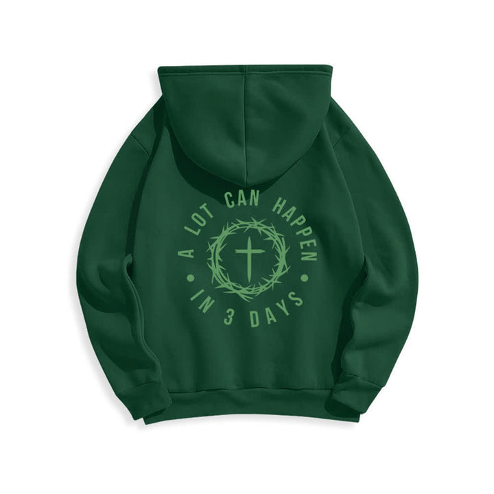 Christianartworkshop A Lot Can Happen In 3 Days Graphic Fleece Lined Polyester Hoodie - image 16