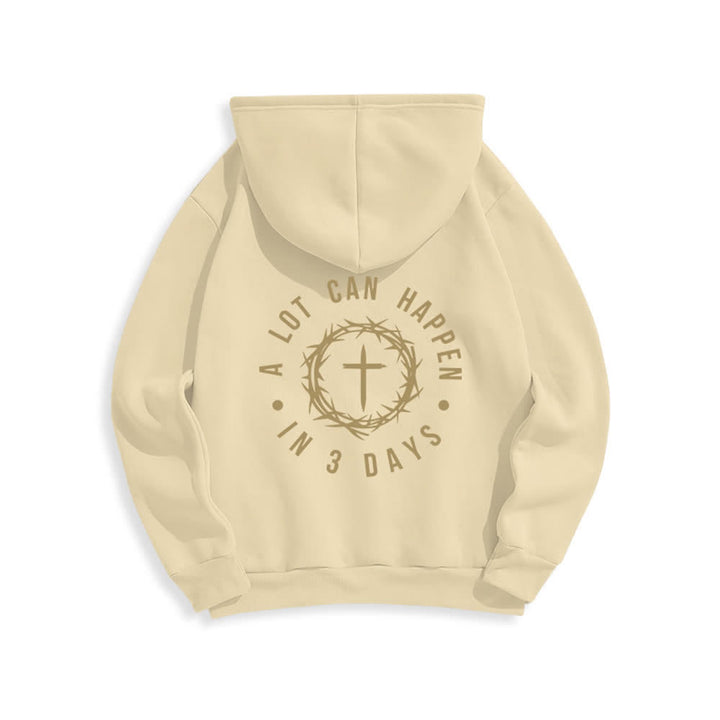 Christianartworkshop A Lot Can Happen In 3 Days Graphic Fleece Lined Polyester Hoodie - image 22