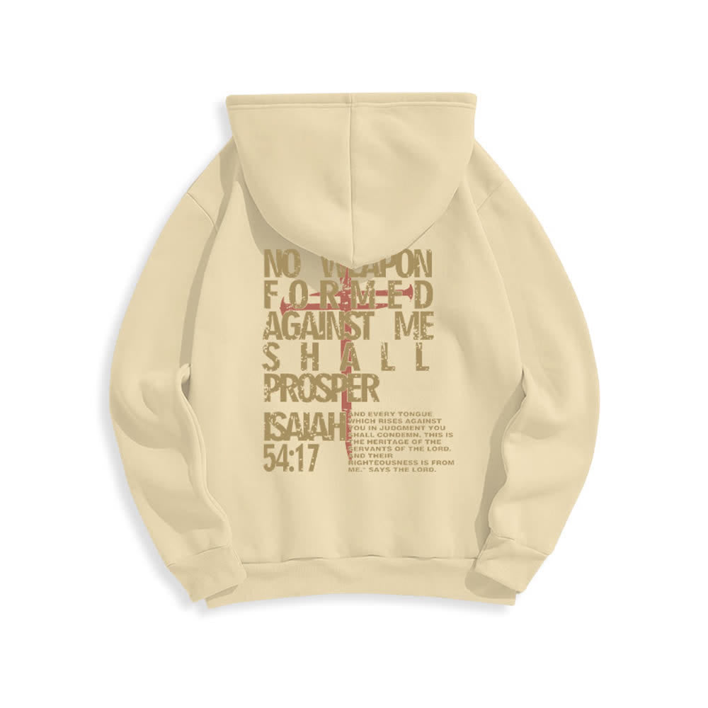 Christianartworkshop Isaiah 54:17 Distressed Back Print Pullover Fleece Lined Polyester Hoodie - image 16