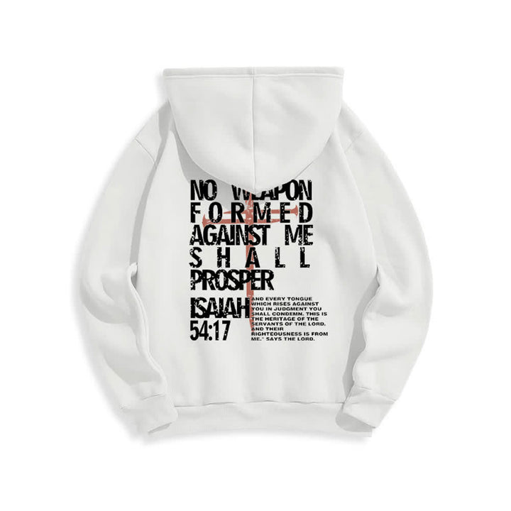 Christianartworkshop Isaiah 54:17 Distressed Back Print Pullover Fleece Lined Polyester Hoodie - image 4