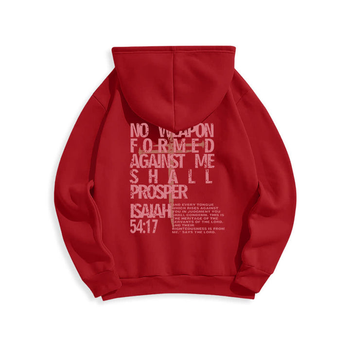 Christianartworkshop Isaiah 54:17 Distressed Back Print Pullover Fleece Lined Polyester Hoodie - image 19