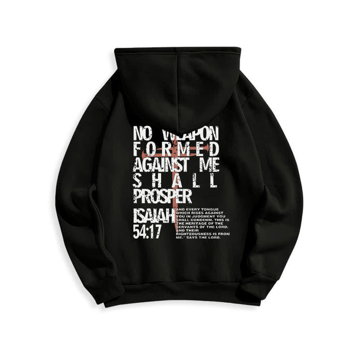Christianartworkshop Isaiah 54:17 Distressed Back Print Pullover Fleece Lined Polyester Hoodie - image 10