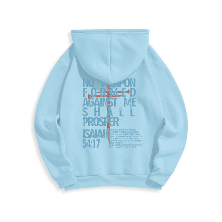 Christianartworkshop Isaiah 54:17 Distressed Back Print Pullover Fleece Lined Polyester Hoodie - image 22