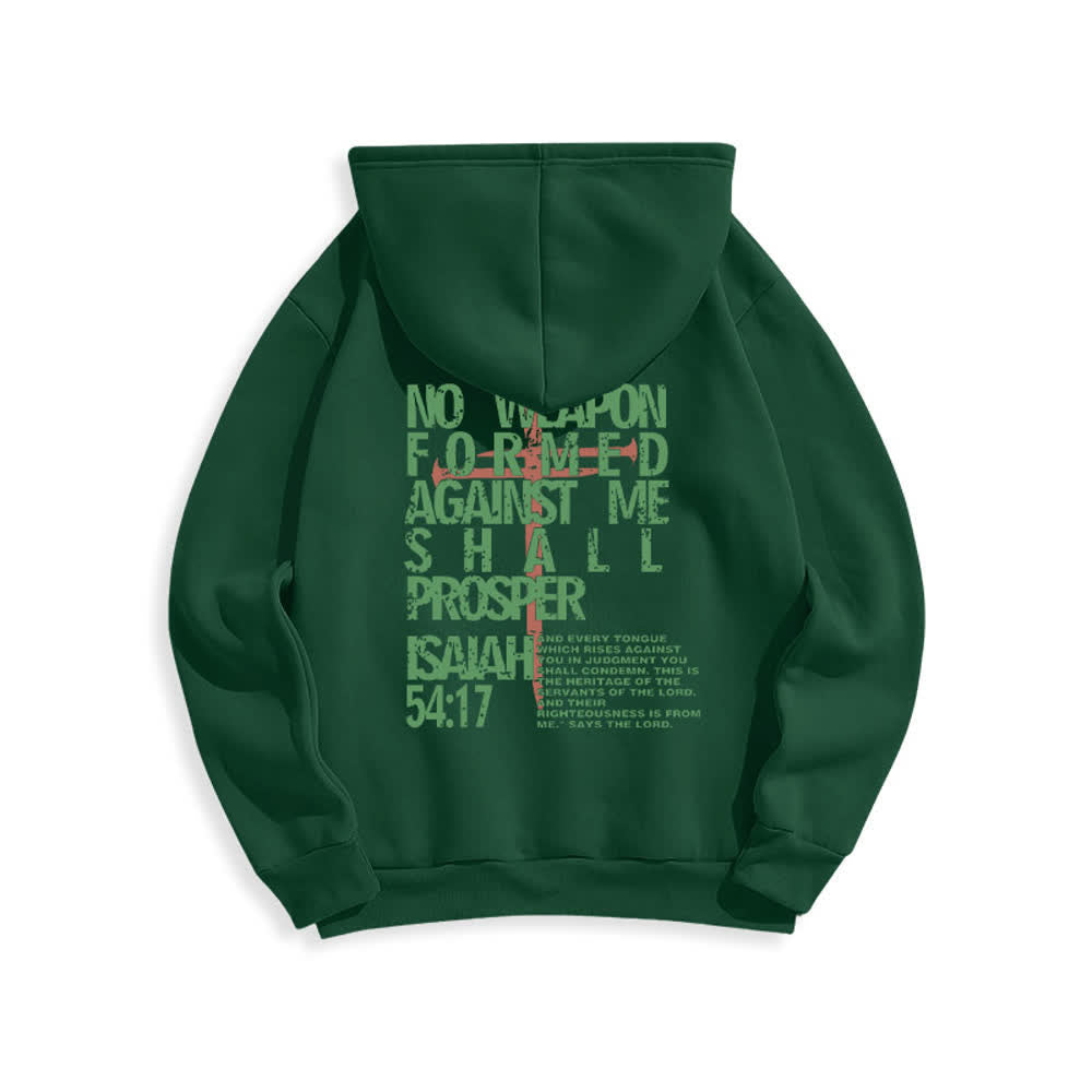 Christianartworkshop Isaiah 54:17 Distressed Back Print Pullover Fleece Lined Polyester Hoodie - image 13