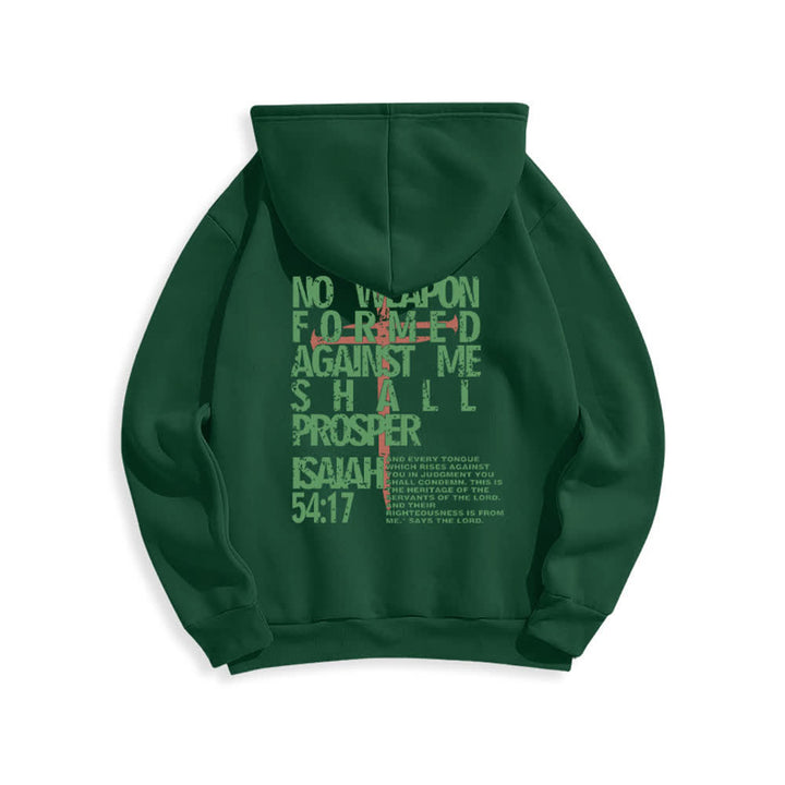Christianartworkshop Isaiah 54:17 Distressed Back Print Pullover Fleece Lined Polyester Hoodie - image 13