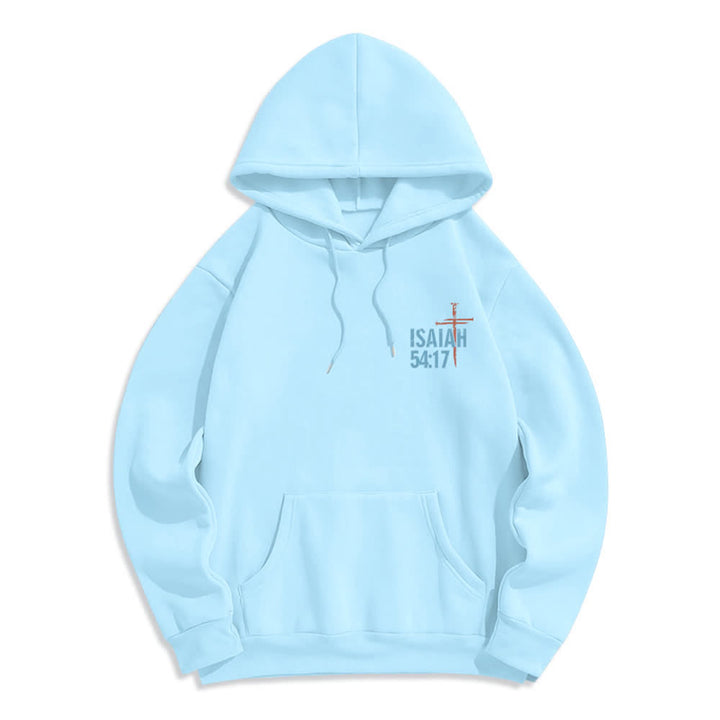 Christianartworkshop Isaiah 54:17 Distressed Back Print Pullover Fleece Lined Polyester Hoodie - image 23