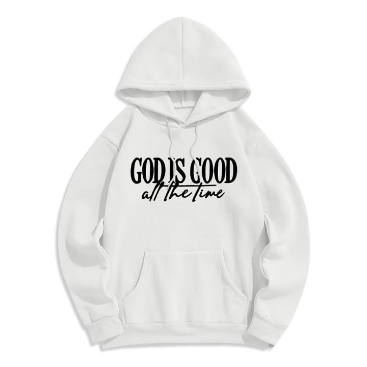 Christianartworkshop God Is Good All The Time Cozy Pullover Fleece Lined Polyester Hoodie - White - 2XL - image 1