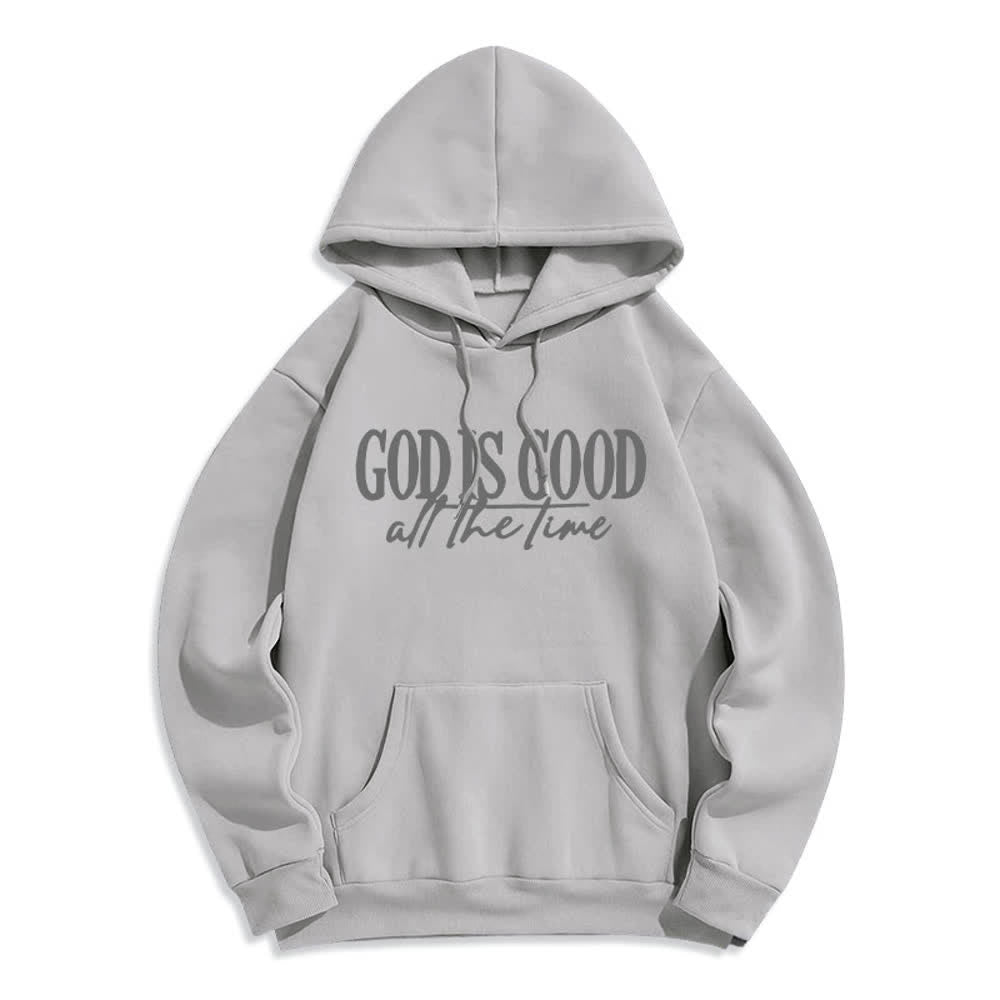 Christianartworkshop God Is Good All The Time Cozy Pullover Fleece Lined Polyester Hoodie - Grey - 2XL - image 4