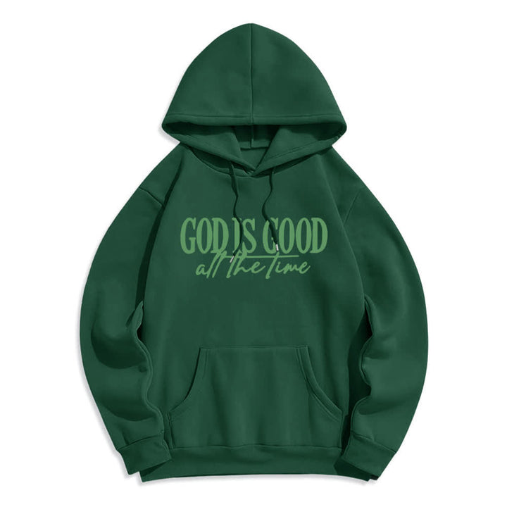 Christianartworkshop God Is Good All The Time Cozy Pullover Fleece Lined Polyester Hoodie - Green - 2XL - image 6
