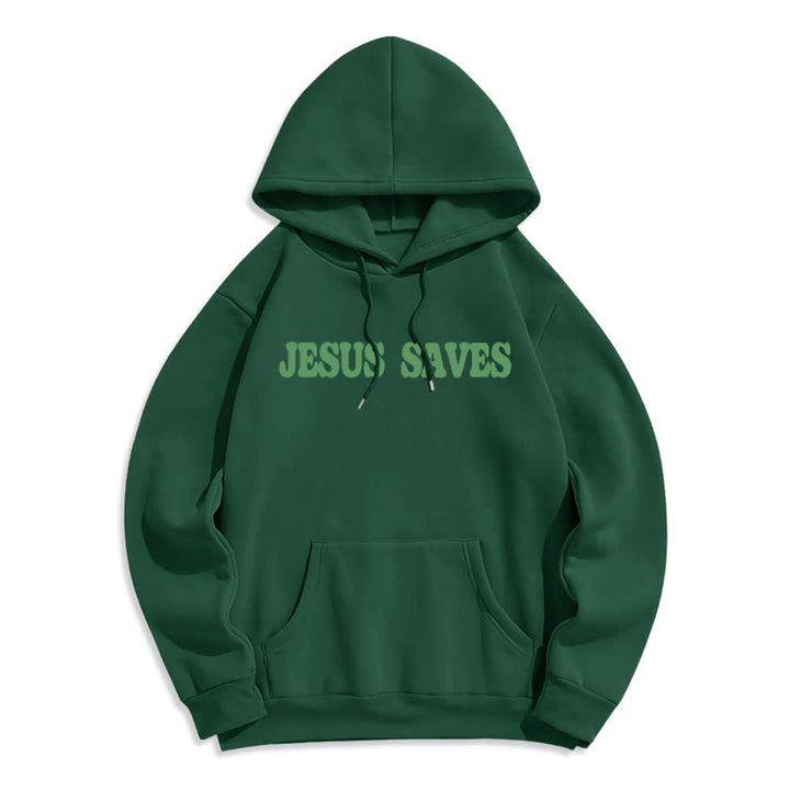 Christianartworkshop Jesus Saves White Pullover Streetwear Fleece Lined Polyester Hoodie - image 20
