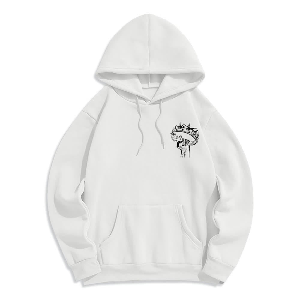 Christianartworkshop Jesus Is King Gothic Graphic Pullover Fleece Lined Polyester Hoodie - image 2