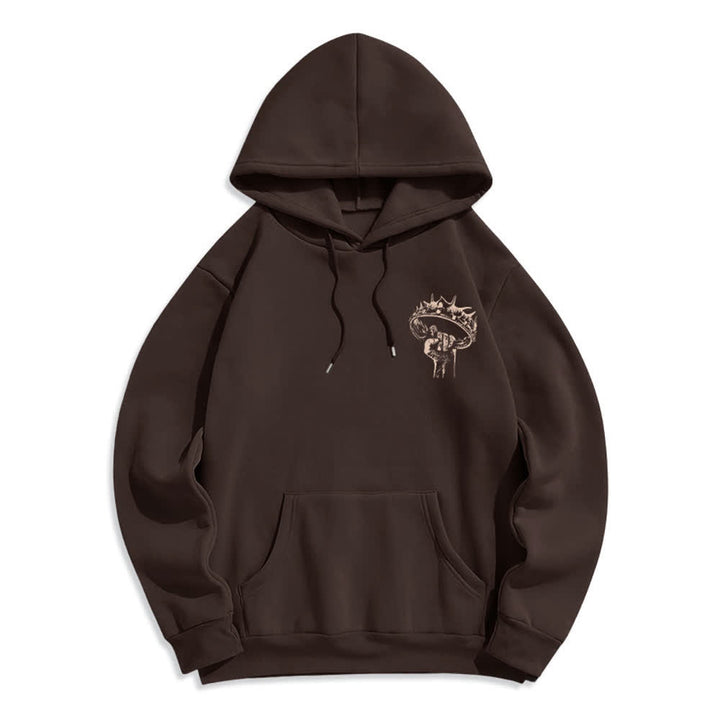Christianartworkshop Jesus Is King Gothic Graphic Pullover Fleece Lined Polyester Hoodie - image 14