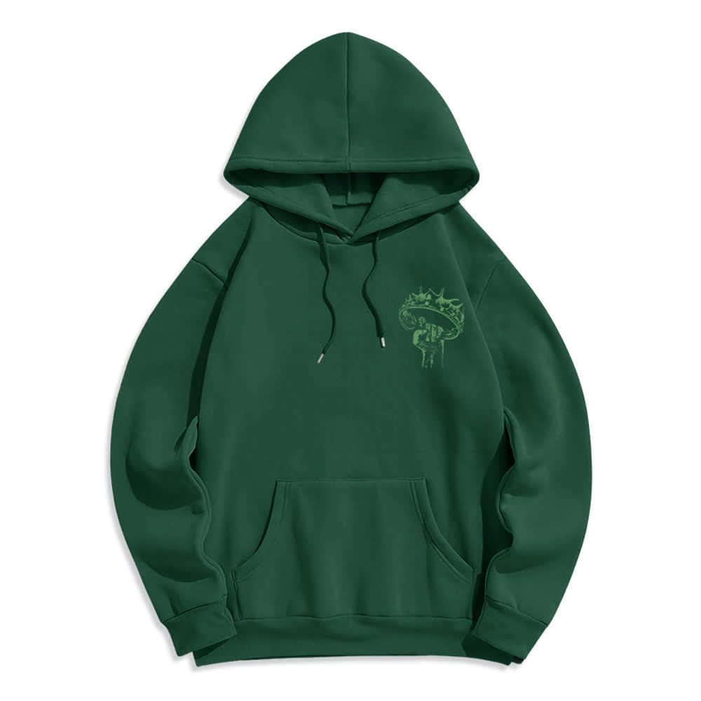 Christianartworkshop Jesus Is King Gothic Graphic Pullover Fleece Lined Polyester Hoodie - image 11