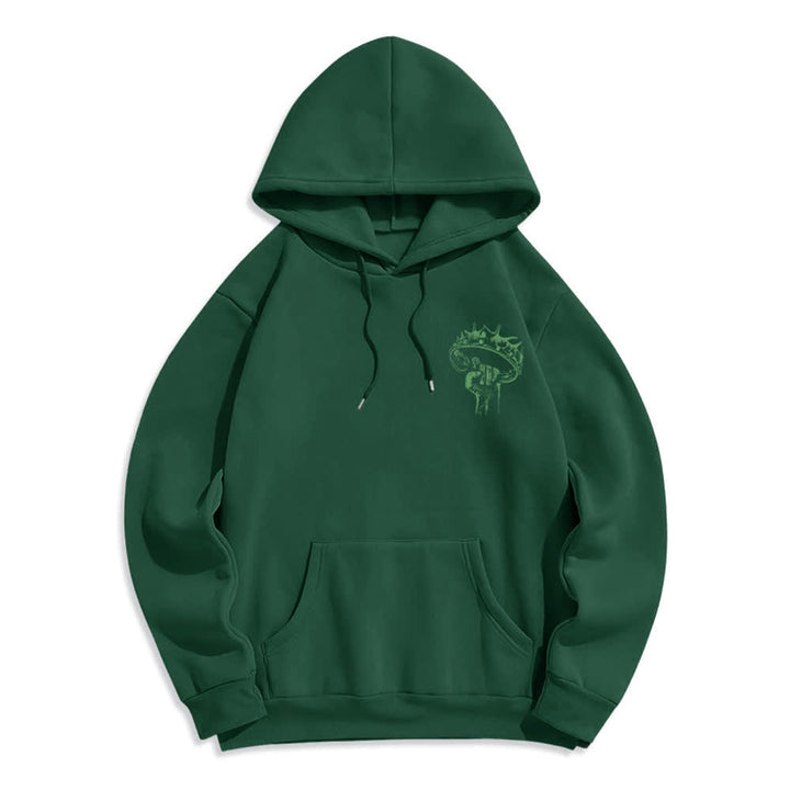 Christianartworkshop Jesus Is King Gothic Graphic Pullover Fleece Lined Polyester Hoodie - image 11