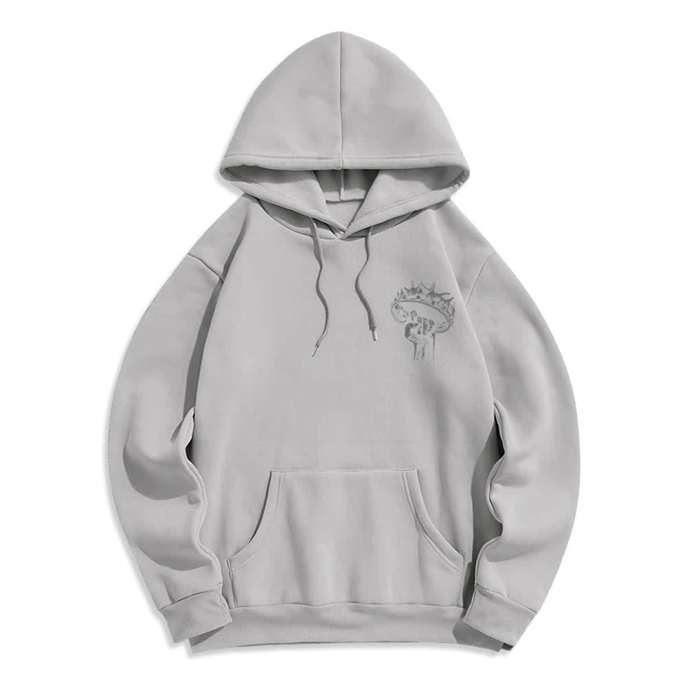 Christianartworkshop Jesus Is King Gothic Graphic Pullover Fleece Lined Polyester Hoodie - image 8