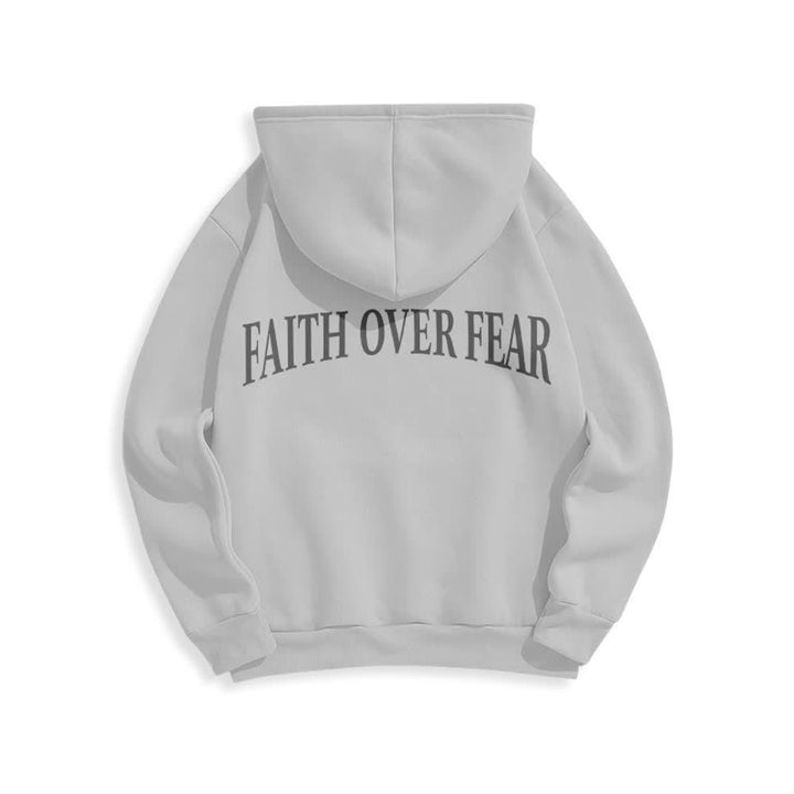 Christianartworkshop Faith Over Fear Thorn Cross Pullover Fleece Lined Polyester Hoodie - image 13