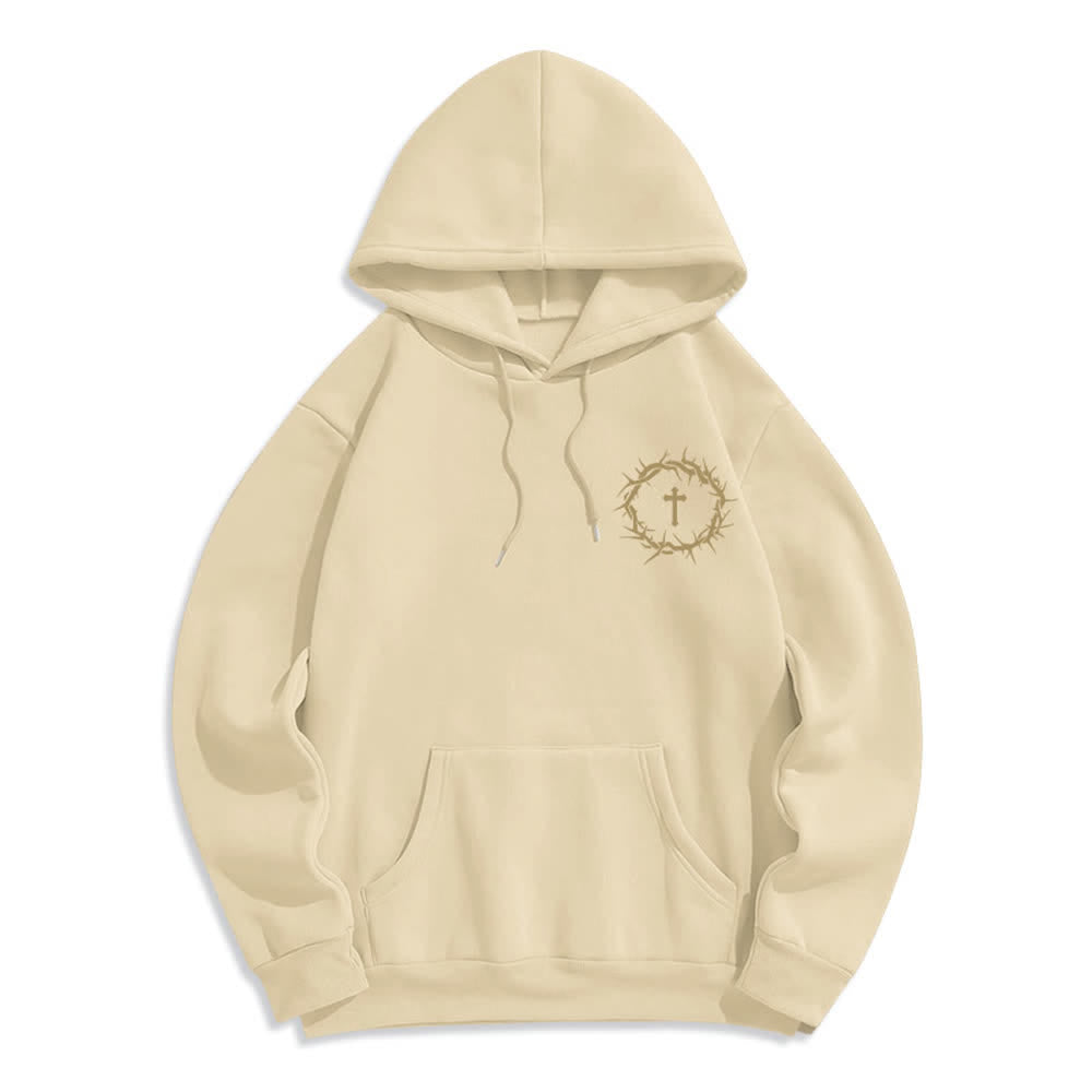 Christianartworkshop Faith Over Fear Thorn Cross Pullover Fleece Lined Polyester Hoodie - image 20