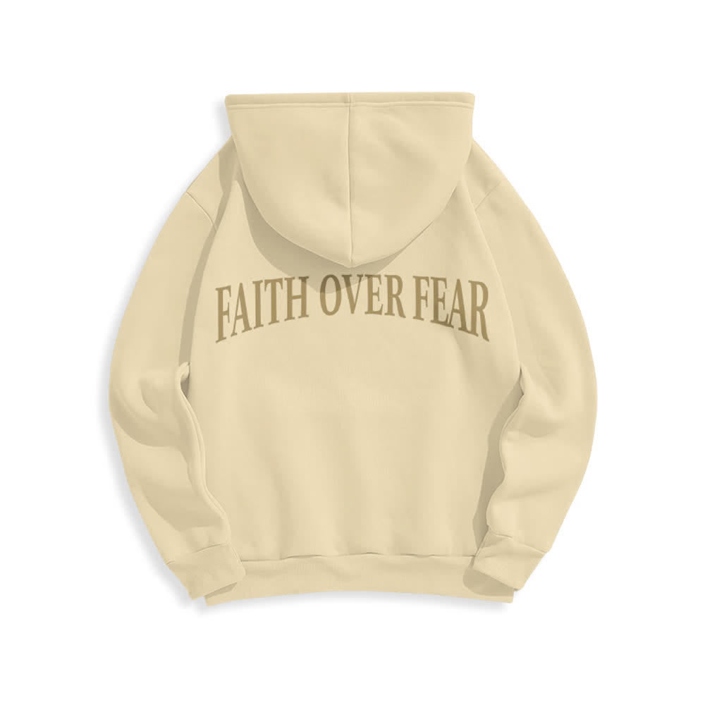 Christianartworkshop Faith Over Fear Thorn Cross Pullover Fleece Lined Polyester Hoodie - image 19