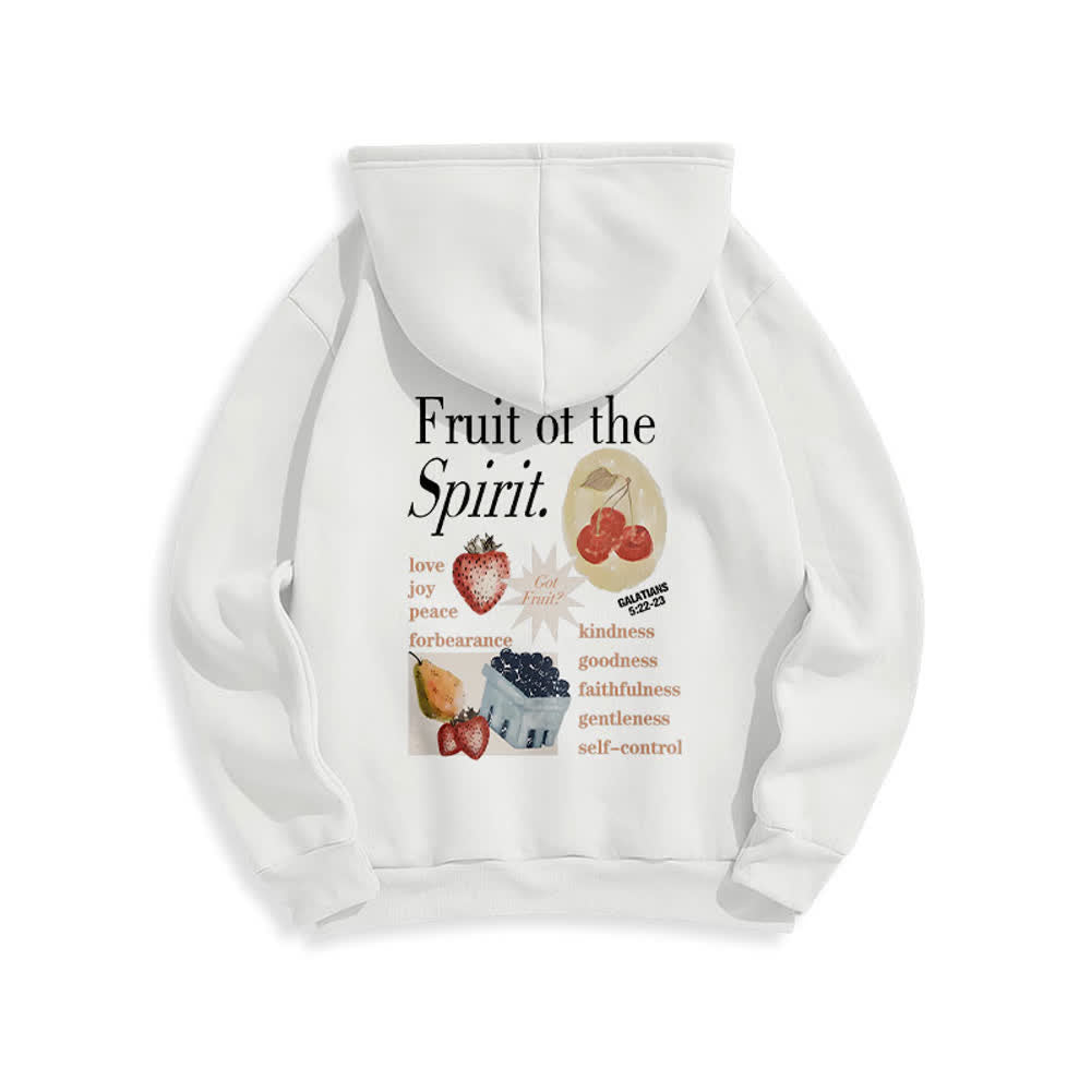 Christianartworkshop Fruit Of The Spirit Strawberry Print Pullover Fleece Lined Polyester Hoodie - image 1