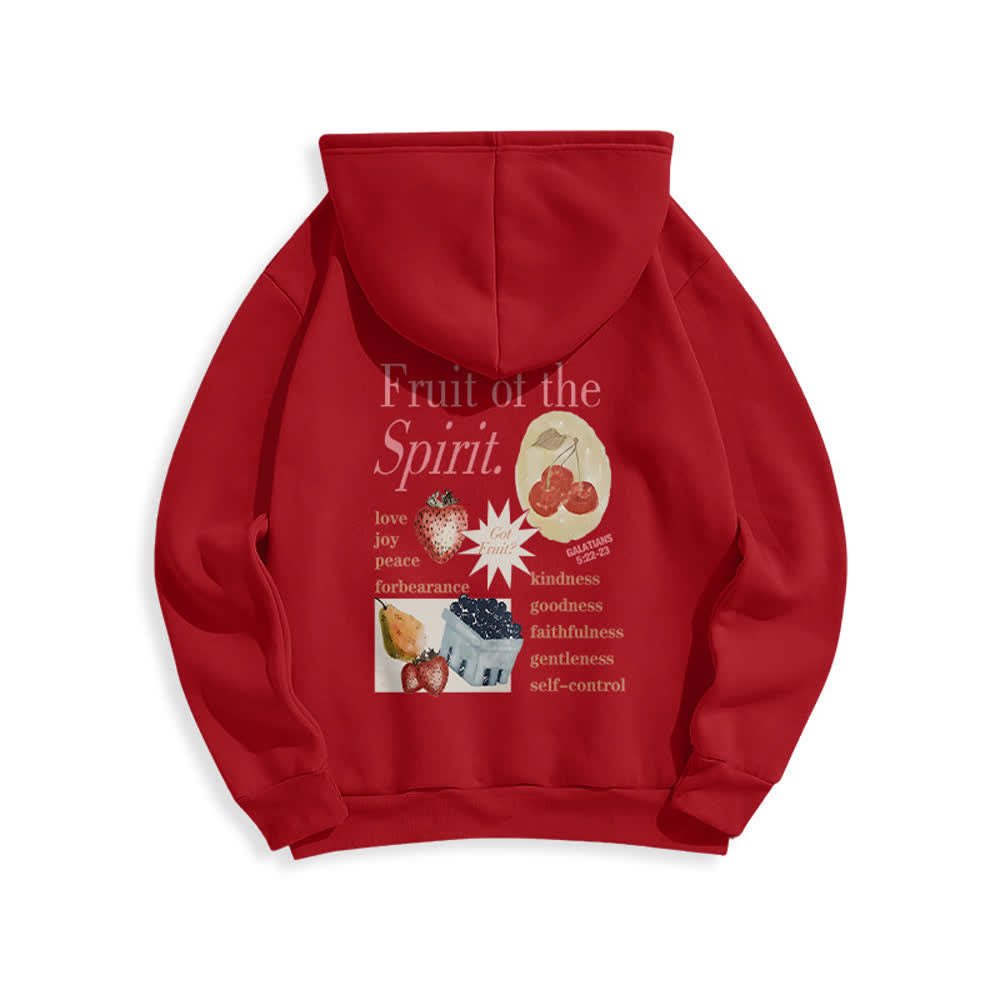 Christianartworkshop Fruit Of The Spirit Strawberry Print Pullover Fleece Lined Polyester Hoodie - image 16