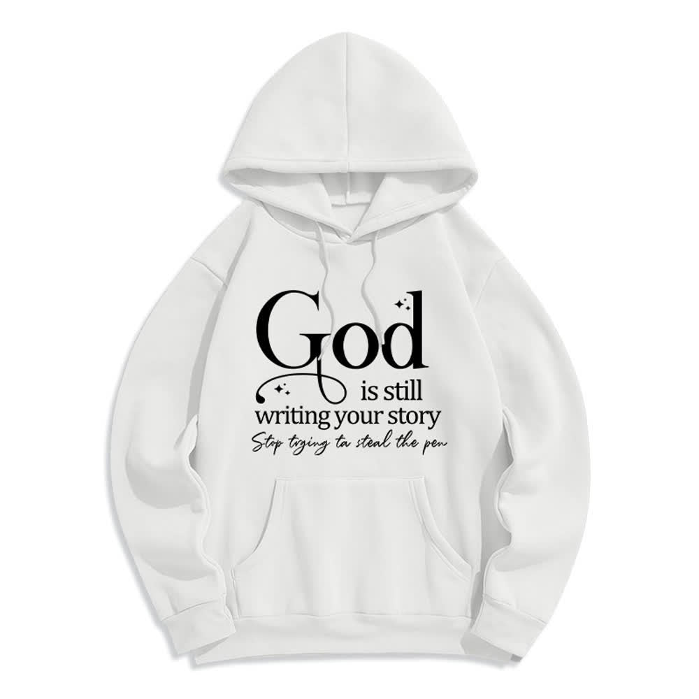Christianartworkshop God Is Still Writing Your Story Cozy Pullover Fleece Lined Polyester Hoodie - White - 2XL - image 1
