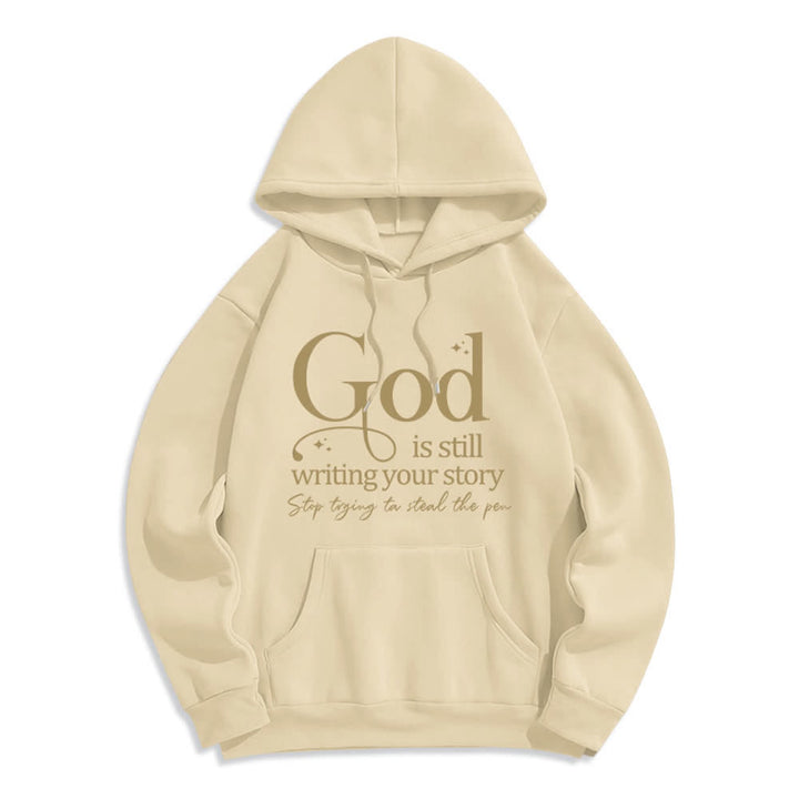 Christianartworkshop God Is Still Writing Your Story Cozy Pullover Fleece Lined Polyester Hoodie - Beige - 2XL - image 6