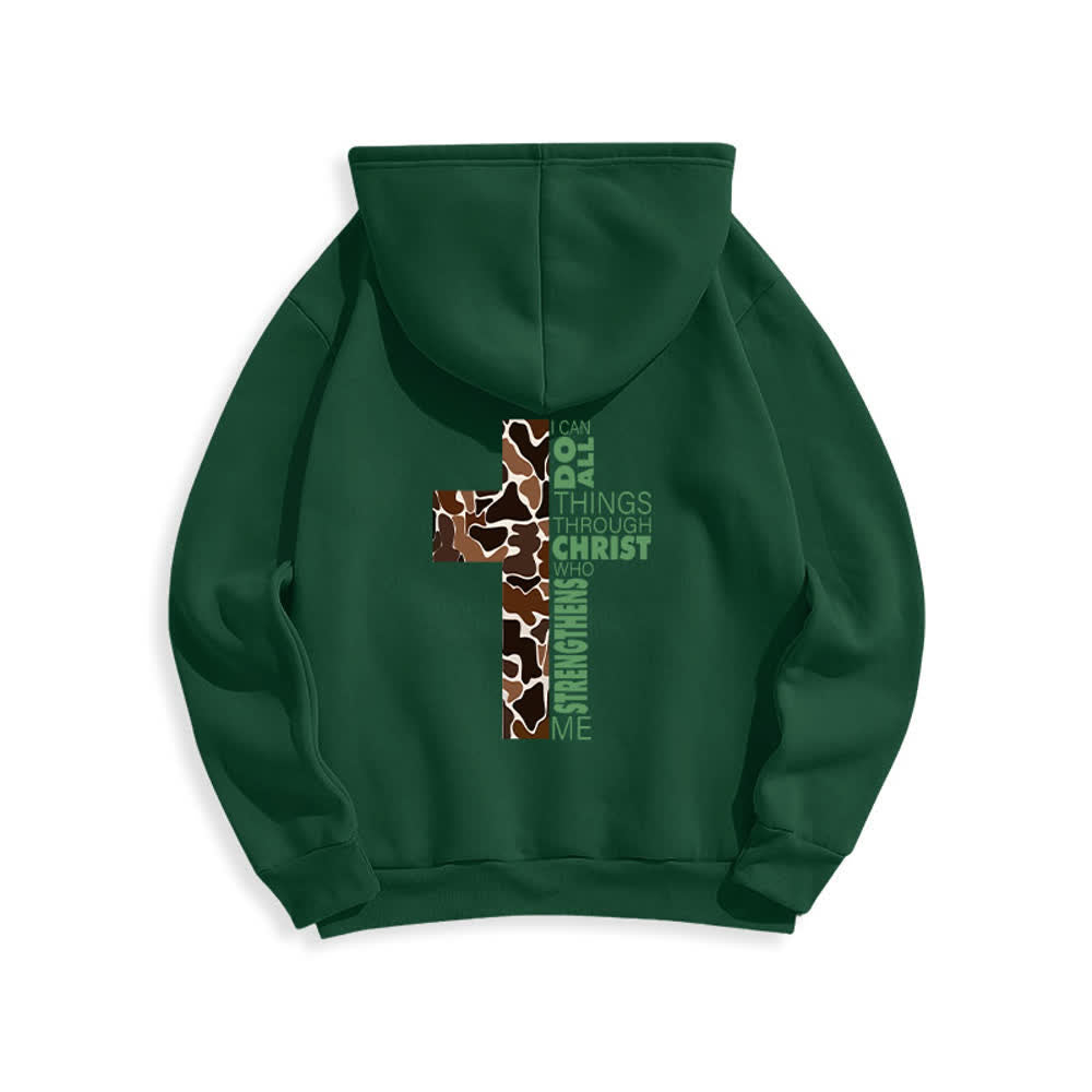 Christianartworkshop Earthtone Cross Verse Detail Streetwear Fleece Lined Polyester Hoodie - image 16