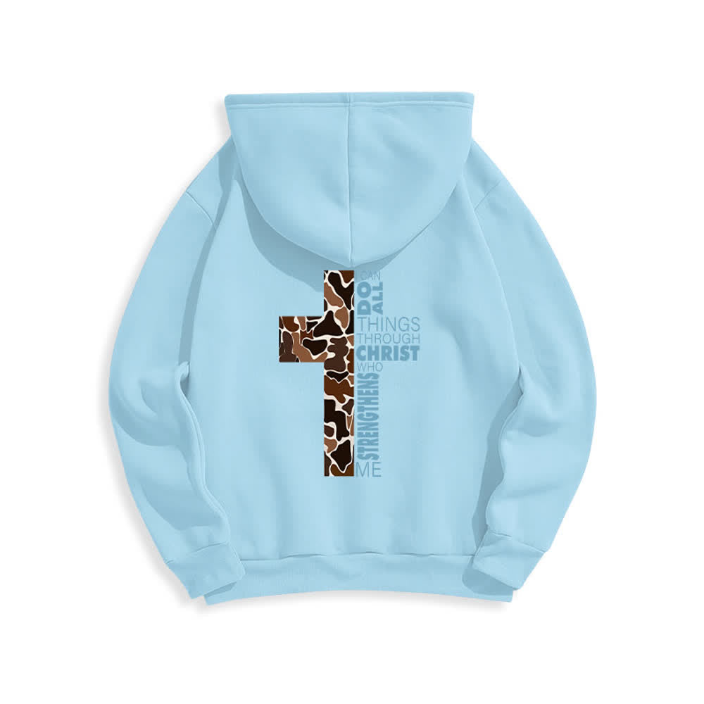 Christianartworkshop Earthtone Cross Verse Detail Streetwear Fleece Lined Polyester Hoodie - image 13