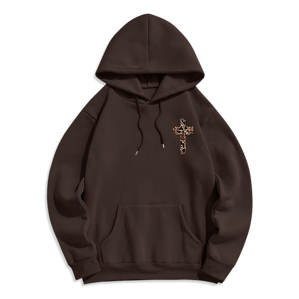 Christianartworkshop Earthtone Cross Verse Detail Streetwear Fleece Lined Polyester Hoodie - image 20